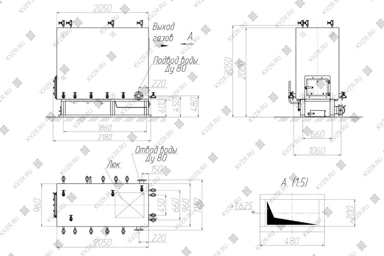 Котел КВм 0.3 с РПК чертеж